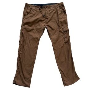 PrAna Men's Stretch Zion Slim Pants II Cargo Brown Quick-Dry 38x30 Outdoor Fall